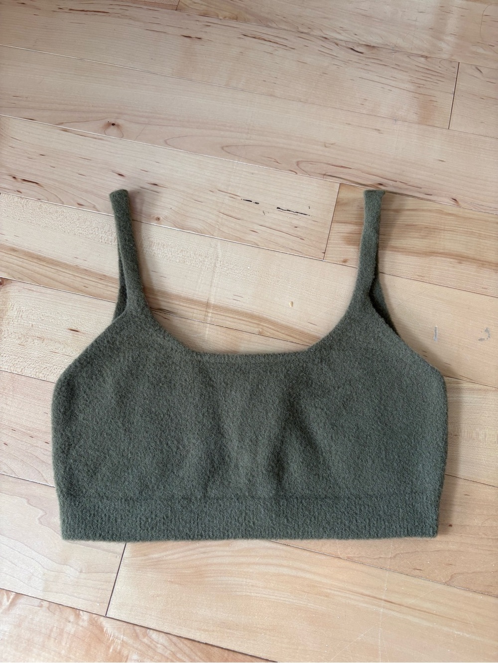 OAK + FORT Olive Knit Cropped Tank